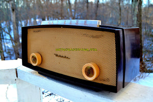 SOLD! - Oct 7, 2018 - BLUETOOTH MP3 Ready - WALNUT BROWN BAKELITE Mid Century Retro Vintage 1952 Motorola 52X Tube AM Clock Radio Elegant! - [product_type} - Motorola - Retro Radio Farm