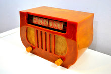 Load image into Gallery viewer, SOLD! - Feb. 11, 2020 - Honey Gold Marble &quot;Lyre&quot; 1938 DeWald Model A-501 Harp Style Catalin Vacuum Tube AM Radio Magnificent! - [product_type} - DeWald - Retro Radio Farm