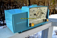 Load image into Gallery viewer, SOLD! - Feb 3, 2018 - POWDER BLUE AND SPARKLING SILVER Mid Century 1959 General Electric Model 912 Tube AM Clock Radio So Sweet! - [product_type} - General Electric - Retro Radio Farm