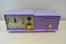 Load image into Gallery viewer, SOLD! - March 1, 2019 - Lavender Bi-level 1957 Motorola 57CD Tube AM Clock Radio - [product_type} - Motorola - Retro Radio Farm