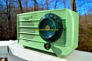 SOLD! - Oct 25, 2018 - Pistachio Green Retro Vintage 1957 General Electric 457S AM Tube Radio Unique Color Combo! - [product_type} - General Electric - Retro Radio Farm