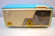 Load image into Gallery viewer, Cielo Turquoise and White 1956 Emerson Model 919 Tube AM Radio Restored Great Sounding! - [product_type} - Emerson - Retro Radio Farm