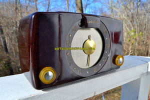 SOLD! - Jan 21, 2018 - BROWN MARBLED Deco Mid Century Vintage 1950 Arvin Model 450TL Tube Radio Golden Age Look! - [product_type} - Arvin - Retro Radio Farm