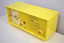 Load image into Gallery viewer, Citron Yellow 1957-58 Motorola Model 5C22Y Vacuum Tube AM Clock Radio Yellow Alert! - [product_type} - Motorola - Retro Radio Farm
