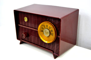 'The Cole' Vintage 1957 Maroon RCA Victor Model 8X51 AM Vacuum Tube Radio - [product_type} - RCA Victor - Retro Radio Farm