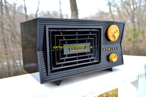 SOLD! - Feb. 15, 2018 - BLUETOOTH MP3 Ready -CAVE ONYX Black Antique Mid Century Vintage 1955 Admiral 5C41N AM Tube Radio Sounds Great! - [product_type} - Admiral - Retro Radio Farm