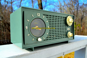 SOLD! - Feb 10, 2018 - BLUETOOTH MP3 UPGRADE ADDED - AVOCADO Vintage 1955 Admiral Y1189 AM Tube Clock Radio Near Mint Condition! - [product_type} - Admiral - Retro Radio Farm