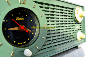 SOLD! - Feb 10, 2018 - BLUETOOTH MP3 UPGRADE ADDED - AVOCADO Vintage 1955 Admiral Y1189 AM Tube Clock Radio Near Mint Condition! - [product_type} - Admiral - Retro Radio Farm