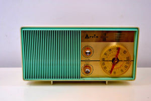SOLD! - Nov. 1, 2019 - AM FM Turquoise and White Beauty Vintage 1962 Arvin Model 31R26 Tube Radio Amazing! - [product_type} - Arvin - Retro Radio Farm