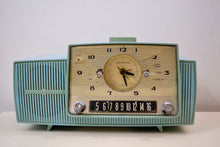 Load image into Gallery viewer, SOLD! - Jan 28, 2020 - Powder Blue 1959 General Electric Model C418A Vacuum Tube AM Clock Radio So Sweet! - [product_type} - General Electric - Retro Radio Farm