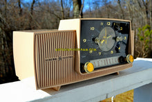 Load image into Gallery viewer, SOLD! - Mar 15, 2018 - BEIGE PINK Mid Century Jetsons 1959 General Electric Model C-4340 Tube AM Clock Radio Totally Restored! - [product_type} - General Electric - Retro Radio Farm