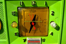 Load image into Gallery viewer, SOLD! - Jan 30, 2018 - CHARTREUSE Mid Century Retro Jetsons 1954 Firestone 4-A-134 Tube AM Clock Radio Extremely Rare! - [product_type} - Firestone - Retro Radio Farm