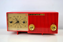 Load image into Gallery viewer, SOLD! - Sept 12, 2019 - Cardinal Red 1956 Motorola 56CS4A Tube AM Clock Retro Radio - [product_type} - Motorola - Retro Radio Farm
