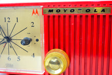 Load image into Gallery viewer, SOLD! - Sept 12, 2019 - Cardinal Red 1956 Motorola 56CS4A Tube AM Clock Retro Radio - [product_type} - Motorola - Retro Radio Farm