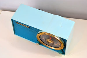SOLD! - Aug 29, 2019 - Baby Blue on Blue Vintage 1963 Motorola Model A18B49 AM Tube Radio - [product_type} - Motorola - Retro Radio Farm