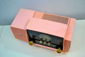 SOLD! - Jan 31, 2020 - Rose Pink 1959 General Electric Model C-4340 Vacuum Tube AM Clock Radio Mid Century Splendor! - [product_type} - General Electric - Retro Radio Farm