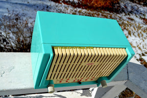 SOLD! - June 20, 2018 - CERULEAN Turquoise Mid Century Retro 1955 AMC Model 7TAF AM/FM Tube Radio Extremely Rare and Sounds Great! - [product_type} - Granco - Retro Radio Farm