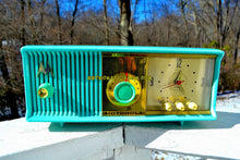 Load image into Gallery viewer, SOLD! - Feb. 15, 2018 - VIVID Turquoise Retro Jetsons 1957 Motorola 57CC Tube AM Clock Radio Excellent Plus! - [product_type} - Motorola - Retro Radio Farm