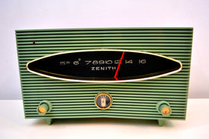 Spruce Green 1956 Zenith A615F AM Vacuum Tube Radio Real Looker Sound Blaster! - [product_type} - Zenith - Retro Radio Farm