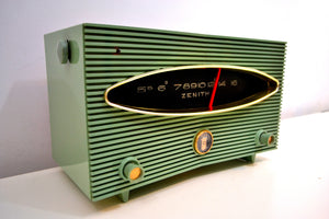 Spruce Green 1956 Zenith A615F AM Vacuum Tube Radio Real Looker Sound Blaster! - [product_type} - Zenith - Retro Radio Farm