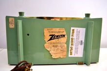 Load image into Gallery viewer, Spruce Green 1956 Zenith A615F AM Vacuum Tube Radio Real Looker Sound Blaster! - [product_type} - Zenith - Retro Radio Farm