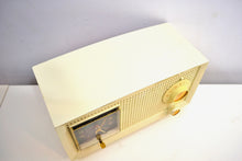 Load image into Gallery viewer, Paper White 1959 General Electric Model C-402A Tube AM Clock Radio Totally Restored!
