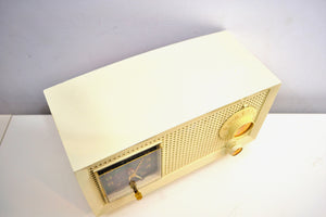 Paper White 1959 General Electric Model C-402A Tube AM Clock Radio Totally Restored!