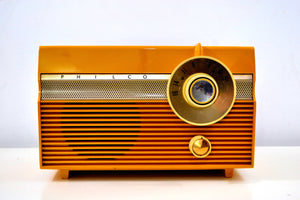 SOLD! - Mar 8, 2019 - Maize Yellow 1959 Philco Model E-812-124 Vintage Tube AM Radio Totally Awesome!! - [product_type} - Philco - Retro Radio Farm