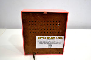 SOLD! - Feb 15, 2020 - Barbie Pink and Wood Grain Retro General Electric AM Solid State Radio Rare! - [product_type} - General Electric - Retro Radio Farm