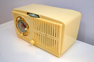 Ivory White Vintage 1948-49 General Electric Model 516 AM Vacuum Tube Radio Solid Player Popular Model! - [product_type} - General Electric - Retro Radio Farm