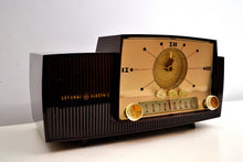 Load image into Gallery viewer, SOLD! - Mar 3, 2020 - Burgundy Brown 1957 General Electric Model 912 Vacuum Tube AM Clock Radio Solid Player Lovely Swirl! - [product_type} - General Electric - Retro Radio Farm