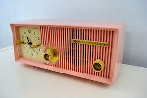 SOLD! - May 28, 2019 - Capri Pink Motorola 1957 Model 5C13P Clock Radio