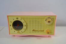 Load image into Gallery viewer, SOLD! - Feb 20, 2019 - Vintage Pink and White 1955 Admiral 5C4 AM Clock Radio Works! - [product_type} - Admiral - Retro Radio Farm