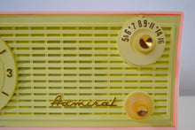 Load image into Gallery viewer, SOLD! - Feb 20, 2019 - Vintage Pink and White 1955 Admiral 5C4 AM Clock Radio Works! - [product_type} - Admiral - Retro Radio Farm