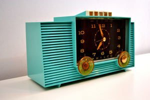 Ocean Turquoise 1959 Philco Model H764-124 AM Tube Clock Radio Totally Restored! - [product_type} - Philco - Retro Radio Farm