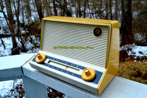SOLD! - Apr 8, 2018 - BLUETOOTH MP3 Ready - Meringue Yellow Mid Century Retro Vintage 1955 Roland Model 51184 Tube AM Radio Near Mint!