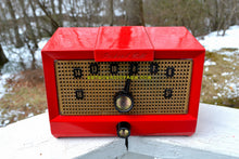 Load image into Gallery viewer, SOLD! - Mar 4, 2018 - SCARLET RED Mid Century Retro Vintage 1956 Packard Bell Model 5R1 AM Tube Radio Works Great! - [product_type} - Packard-Bell - Retro Radio Farm