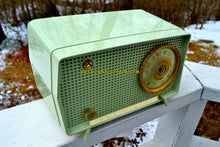 Load image into Gallery viewer, SOLD!- Sept. 9, 2018 - BLUETOOTH MP3 Ready - Julep Green Mid Century Retro Vintage 1956 RCA Victor Model 6-X-7C AM Tube Radio Excellent Condition! - [product_type} - RCA Victor - Retro Radio Farm