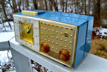 Load image into Gallery viewer, SOLD! - June 23, 2018 - DAKOTA BLUE Mid Century Retro Vintage 1959 Bulova Model 190 Tube AM Clock Radio Looks Spectacular! - [product_type} - Bulova - Retro Radio Farm