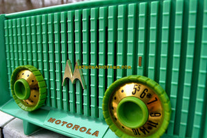 SOLD! - Apr 28, 2018 - SEA GREEN  Mid Century Vintage 1957 Motorola Model 56R AM Tube Radio Rare! Works Great! - [product_type} - Motorola - Retro Radio Farm