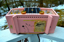 Load image into Gallery viewer, SOLD! - Mar 29, 2018 - FAIRLANE PINK and Black Mid Century Retro Jetsons Vintage 1956 Zenith Z519V AM Tube Clock Radio Works Great! - [product_type} - Zenith - Retro Radio Farm