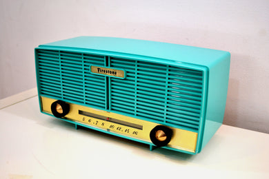 SOLD! - Mar 5, 2020 - Super Seafoam Green 1950s Firestone Model 4-A-188 Vintage AM Vacuum Tube Radio Mint Condition!