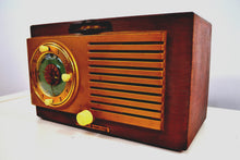 Load image into Gallery viewer, SOLD! - March 13, 2019 - Elegant Wood Grain Art Deco 1950 General Electric Model 521 Clock Radio Totally Restored! - [product_type} - General Electric - Retro Radio Farm