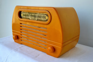 Gorgeous Golden Catalin 1945 Fada Temple Model 652 AM Radio, Pure Gold! - [product_type} - Fada - Retro Radio Farm
