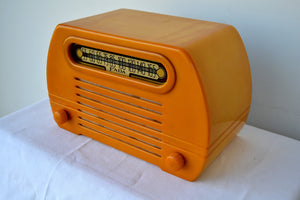 Gorgeous Golden Catalin 1945 Fada Temple Model 652 AM Radio, Pure Gold!