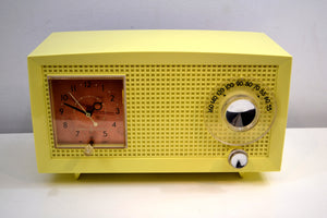 Daffodil Yellow Vintage 1959 General Electric Model C-435A Tube Radio Brighten Up Your Day! - [product_type} - General Electric - Retro Radio Farm