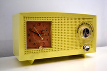 Load image into Gallery viewer, Daffodil Yellow Vintage 1959 General Electric Model C-435A Tube Radio Brighten Up Your Day! - [product_type} - General Electric - Retro Radio Farm