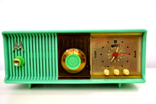 Load image into Gallery viewer, SOLD! - Nov 4, 2019 - Sea Green 1957 Motorola Model 56CC Tube AM Clock Radio Excellent Condition Sounds Great! - [product_type} - Motorola - Retro Radio Farm