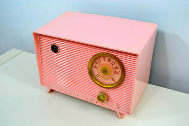 SOLD! - Jan. 8, 2020 - Shell Pink Vintage 1956 RCA Victor 6-X-5 Tube AM Radio - Simply Fabulous