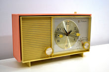 Load image into Gallery viewer, Peaches and Cream 1961 Silvertone Model 2038 AM Vacuum Tube Clock Radio Sounds Fantastic! - [product_type} - Silvertone - Retro Radio Farm
